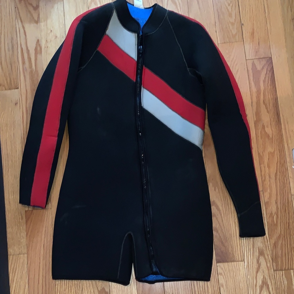 Women's Black and Red Wetsuit